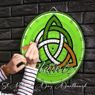 Slainte St. Patrick's Day Celtic Triquetra Irish Dartboard