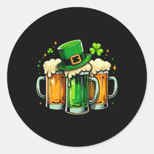 Slainte St Patricks Day Irish Women Men Cheers Bee Classic Round Sticker