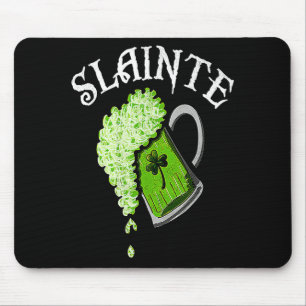 Slainte St Patricks Day Men Women Beer Drinking Mu Mouse Pad