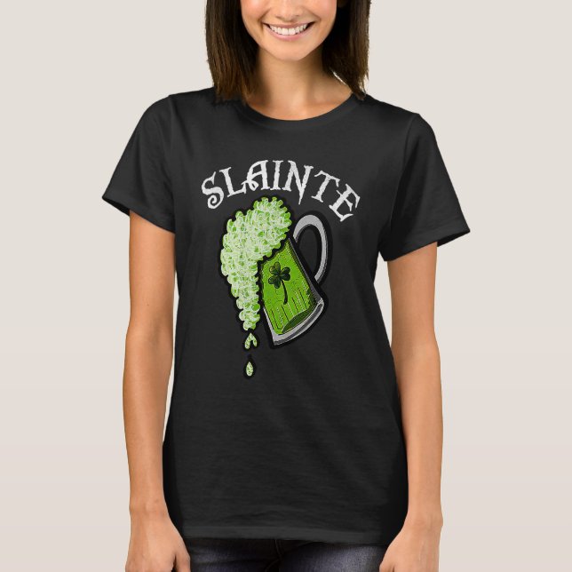 Slainte St Patricks Day Men Women Beer Drinking Mu T-Shirt (Front)