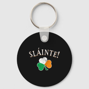 Slainte Toast Ireland Flag Shamrock St. Patricks D Key Ring
