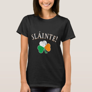 Slainte Toast Ireland Flag Shamrock St. Patricks D T-Shirt