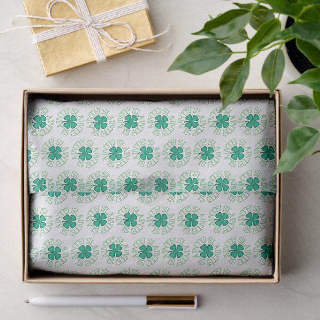 Slainte w clover white tissue paper (Gift)