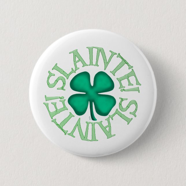Slainte white button (Front)