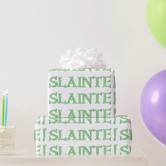 Slainte white glossy wrapping paper large (Party Gifts)
