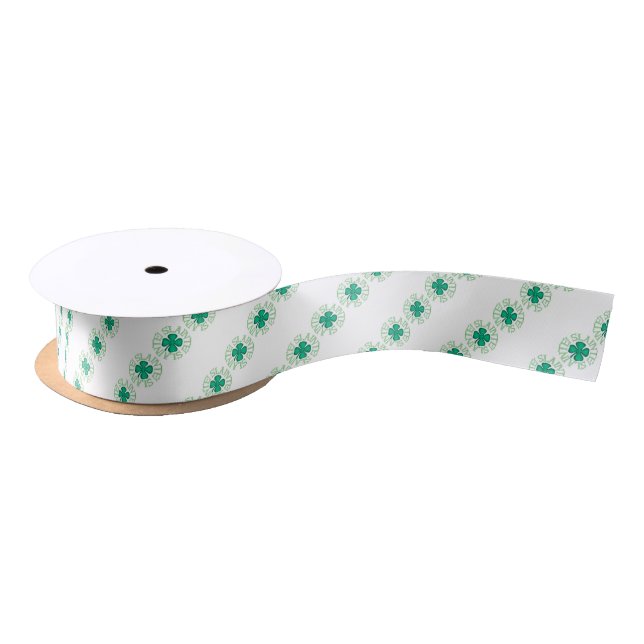 Slainte white ribbon spool satin ribbon (Spool)