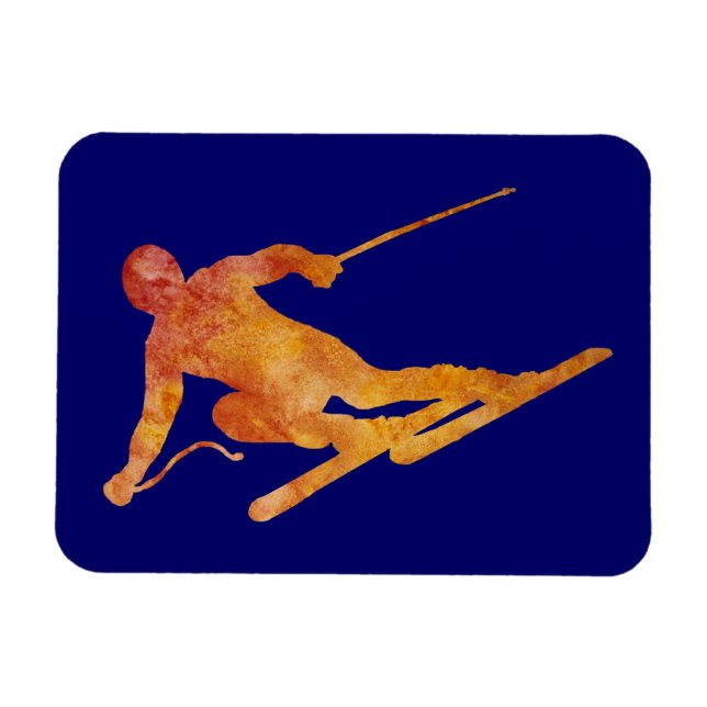 Slalom Skiier Magnet (Horizontal)