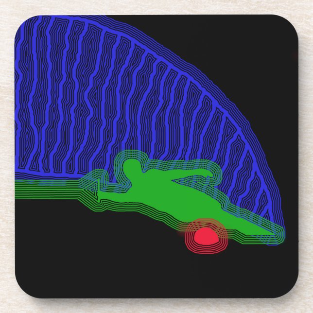 Slalom Water Skier Neon Spray Coaster (Front)