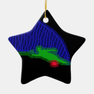 Slalom Water Skier Spray Ceramic Tree Decoration