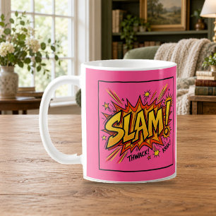 SLAM Comic Book Pop Art Hot Pink Mug