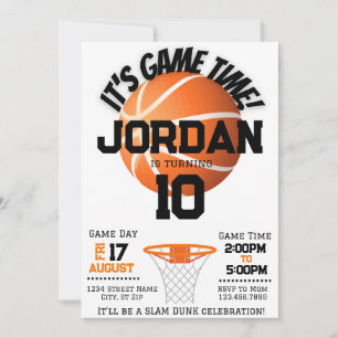 Slam Dunk Basketball Birthday Invite