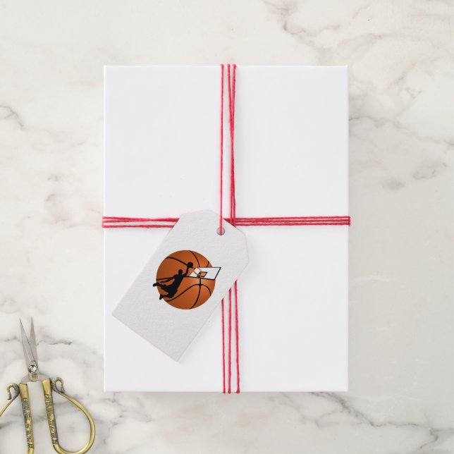Slam Dunk Basketball Christmas Gift Tags (With Twine)