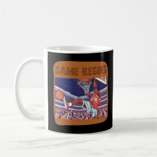 slam dunk basketball game begins coffee mug