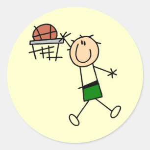 Slam Dunk Basketball Green T-shirts and gifts Classic Round Sticker