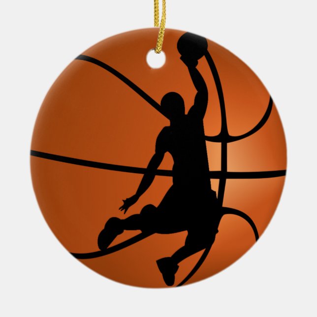 Slam Dunk Basketball Player Ceramic Ornament (Front)