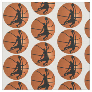 Slam Dunk Basketball Player on Basketball Fabric