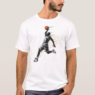 Slam Dunk Basketball Player Silhouette Sports T-Shirt