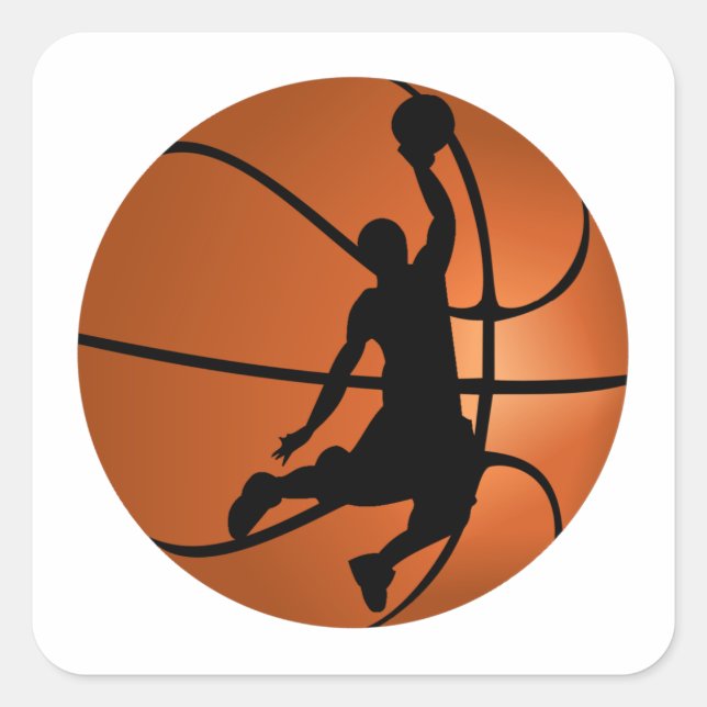 Slam Dunk Basketball Player Square Sticker (Front)
