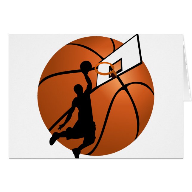 Slam Dunk Basketball Player w/Hoop on Ball (Front Horizontal)