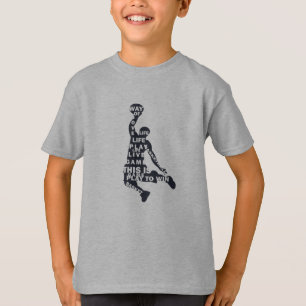 Slam dunk basketball player with full body text T-Shirt