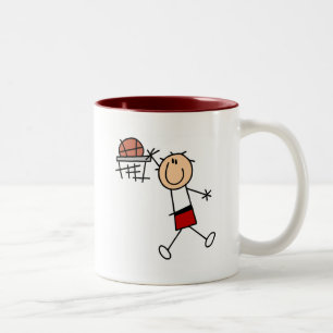 Slam Dunk Basketball - Red T-shirts and Gifts Two-Tone Coffee Mug