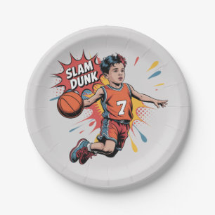 Slam Dunk Boy Birthday Bash Paper Plate