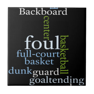 Slam Dunk of Words: Basketball Game of Champions Ceramic Tile