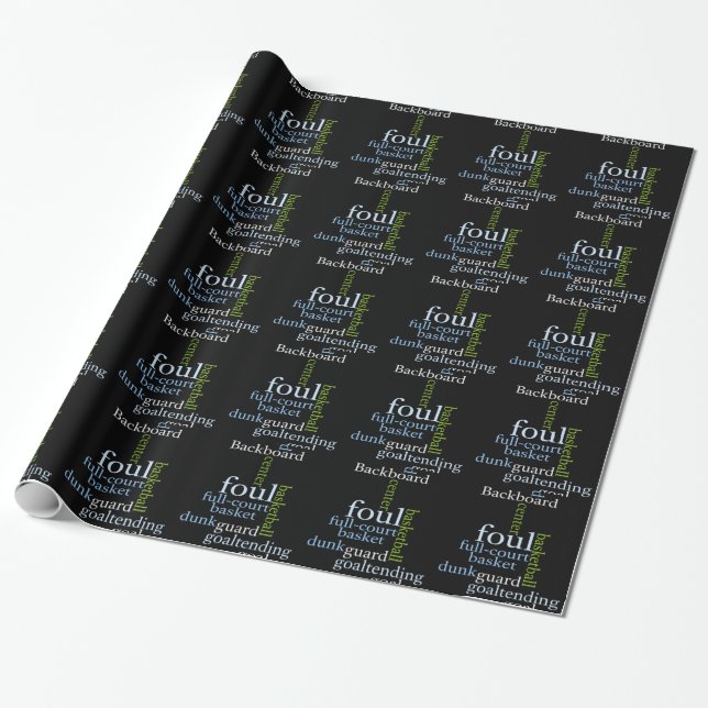 Slam Dunk of Words: Basketball Game of Champions Wrapping Paper (Unrolled)