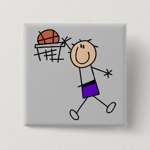 Slam Dunk Purple Basketball Tshirts and Gifts 15 Cm Square Badge