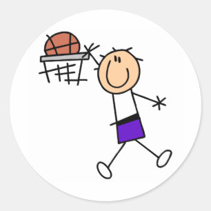 Slam Dunk Purple Basketball Tshirts and Gifts Classic Round Sticker