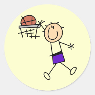 Slam Dunk Purple Basketball Tshirts and Gifts Classic Round Sticker