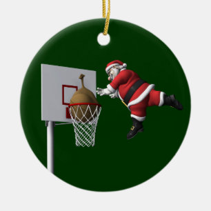 Slam Dunk Santa Claus Ceramic Tree Decoration