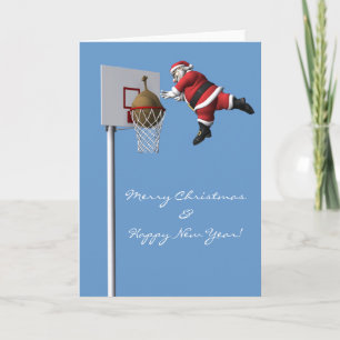 Slam Dunk Santa Claus Holiday Card
