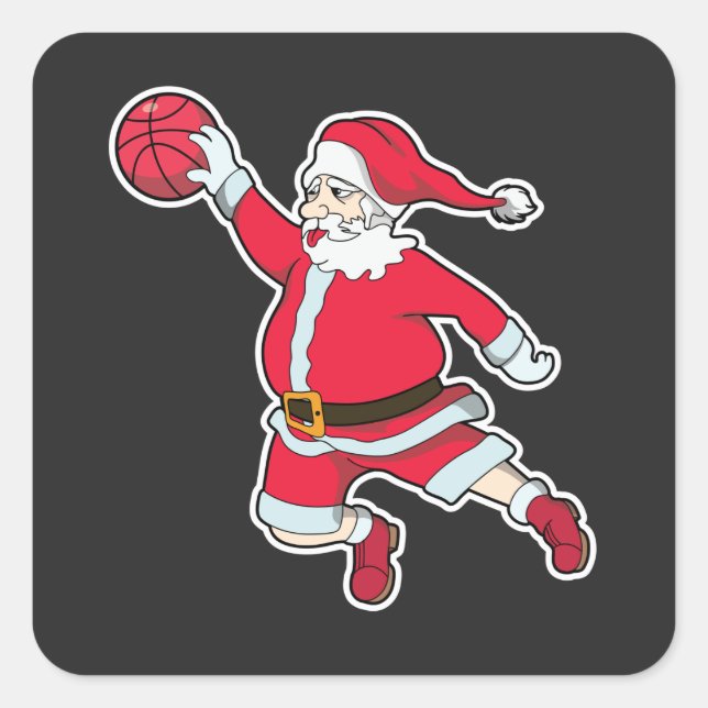 Slam Dunk Santa Claus Square Sticker (Front)