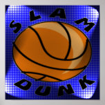 SLAM DUNK SPOTLIGHT POSTER<br><div class="desc">Fun spotlight basketball fan poster. Available in several size options up to a "COLOSSAL" 52"x52".</div>