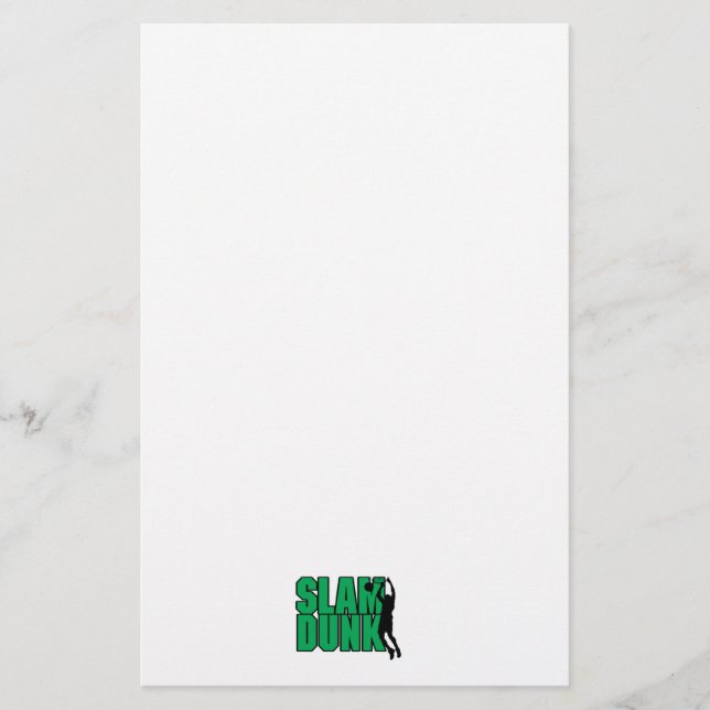 slam dunk text green and black stationery (Front)