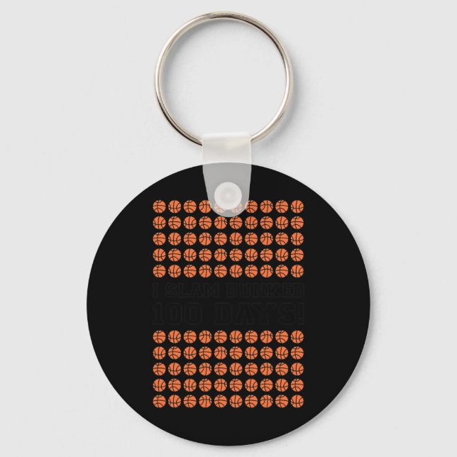 Slam Dunked 100 Days Basketball For Boys 100th Day Key Ring (Front)