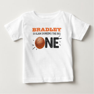Slam Dunking The Big One   Basketball 1st Birthday Baby T-Shirt