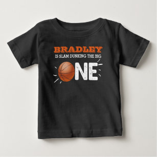 Slam Dunking The Big One   Basketball 1st Birthday Baby T-Shirt