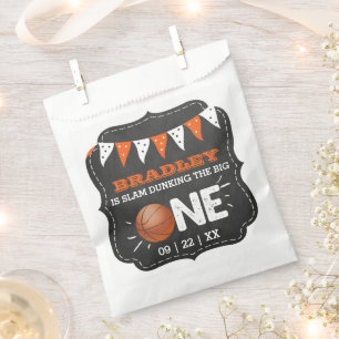 Slam Dunking The Big One Basketball 1st Birthday Favour Bag