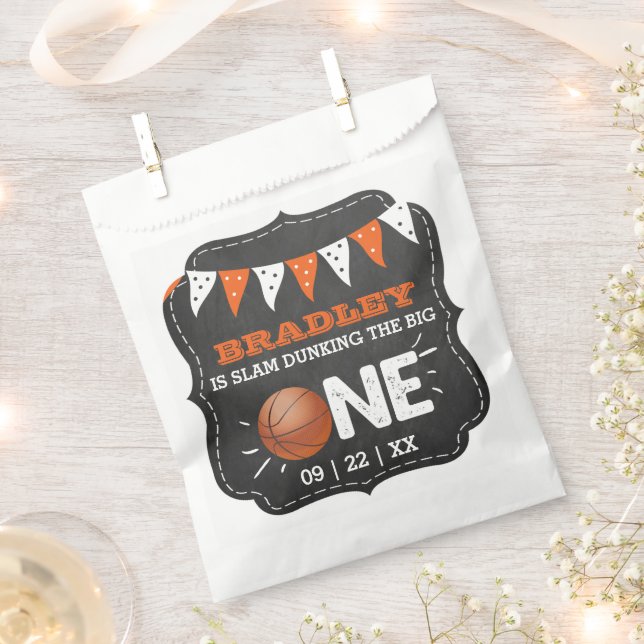 Slam Dunking The Big One | Basketball 1st Birthday Favour Bag (Clipped)