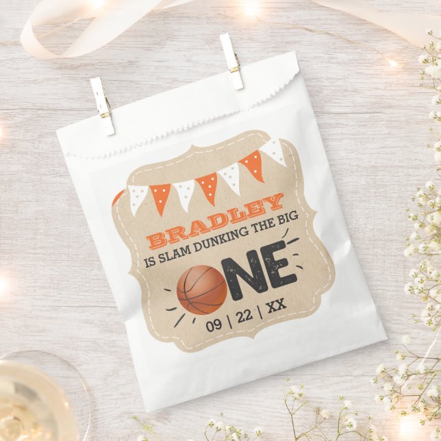 Slam Dunking The Big One | Basketball 1st Birthday Favour Bag (Clipped)