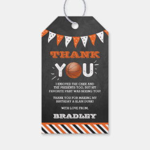 Slam Dunking The Big One   Basketball Birthday Gift Tags