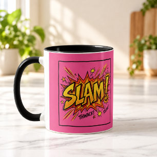 SLAM Pop Art Hot Pink Black Combo Mug