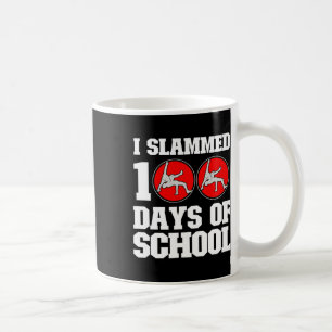 Slammed 100 Days Of School Wrestling 100th Day Boy Coffee Mug