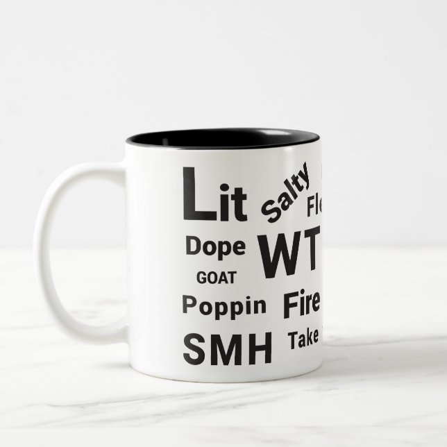 Slang Sayings and Teen Talk from 2019 Coffee Mug (Left)
