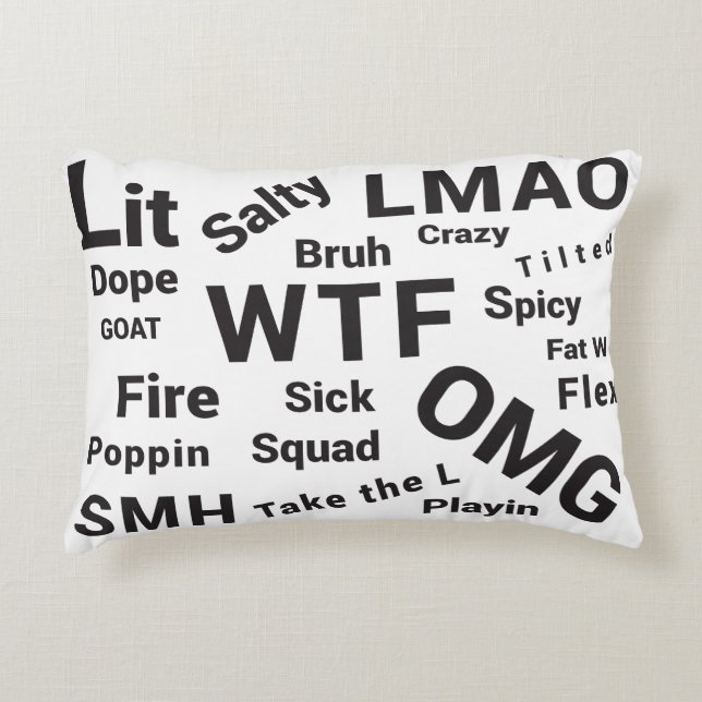 Slang Sayings and Teen Talk from 2019 Pillow (Front)