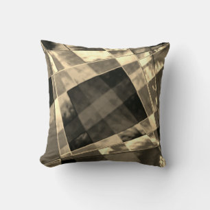 Slanted and frayed rectangles overlapping cushion