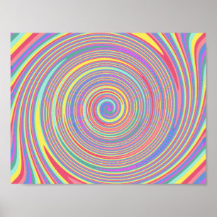 Slanted Lines Colour Swirl Poster