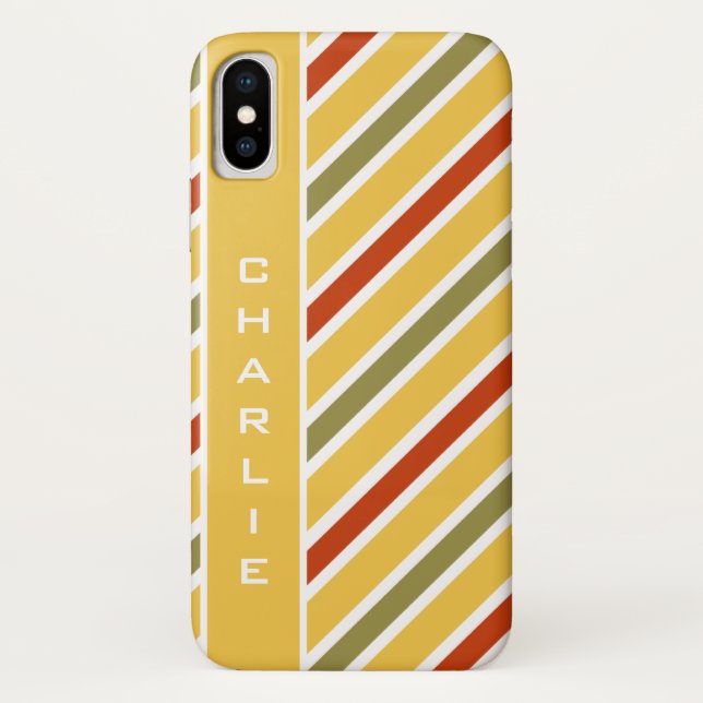Slanted Stripes custom name phone cases (Back)